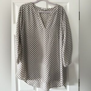 Chaus Gray Polka Dot Blouse